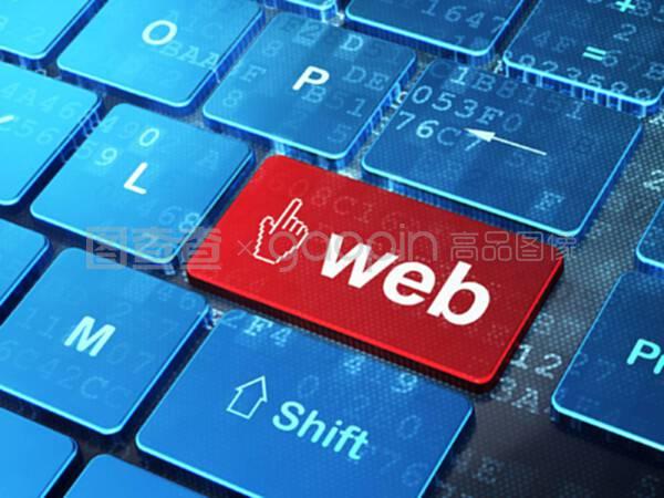 網絡開發(fā)概念鼠標光標和計算機鍵盤上的網絡